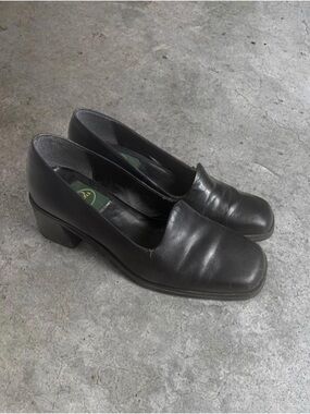 Classic Black Low Block Heel Pumps for Women